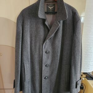 Elegant Charcoal Pea Coat for Men